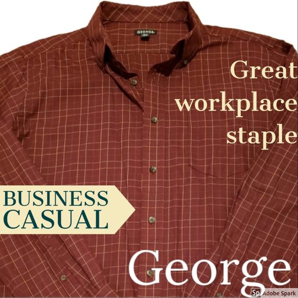 George | Shirts | Mens George Red Plaid Button Down Shirt Nwot | Poshmark